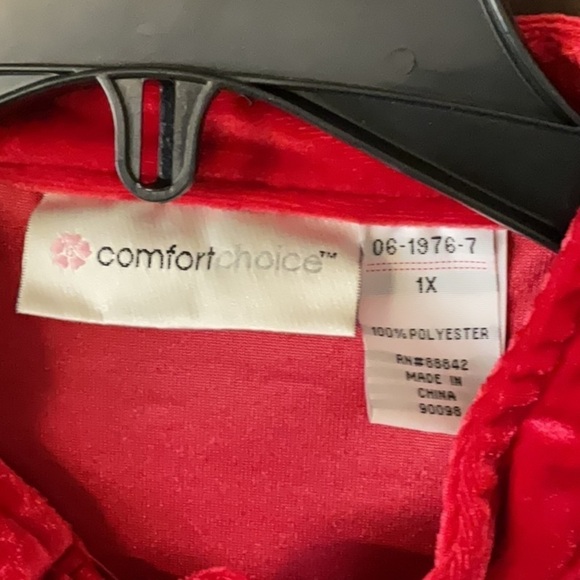 Comfort Choice Red Soft Full Length Vintage Housecoat Size 1X - Picture 5 of 7